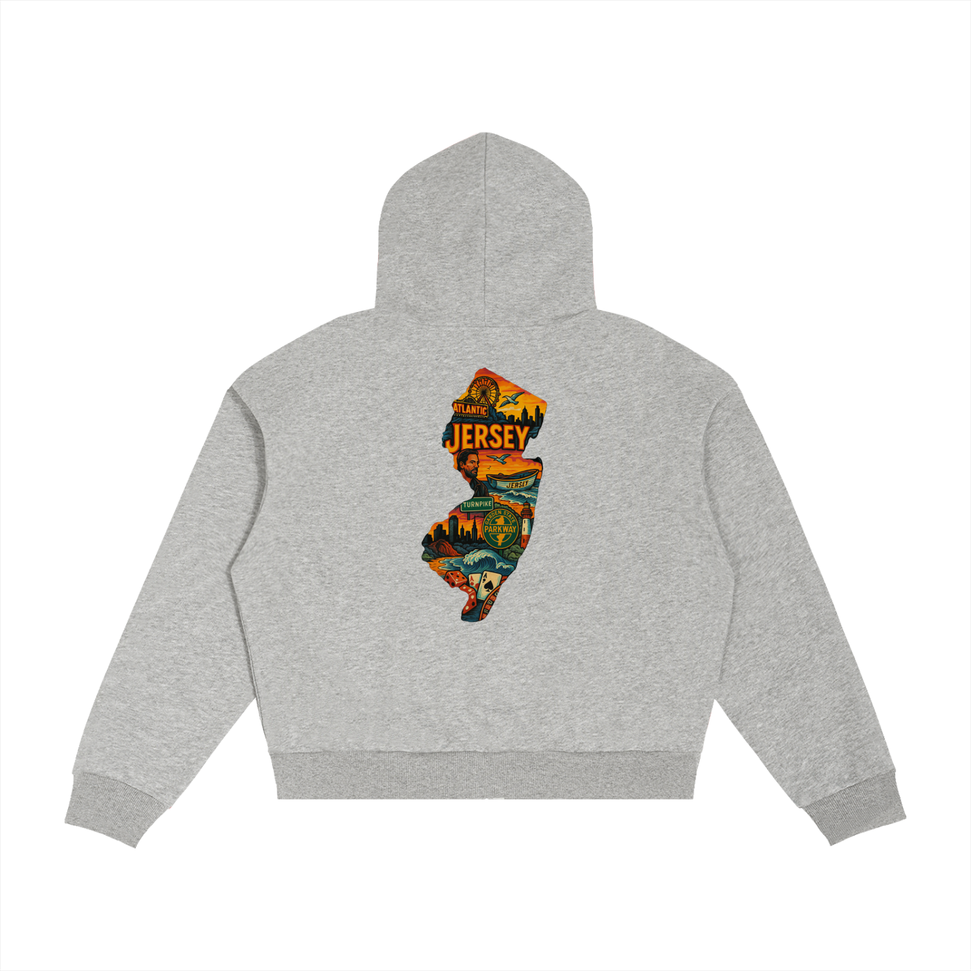 Contrast Plaid Boxy Zip Hoodie