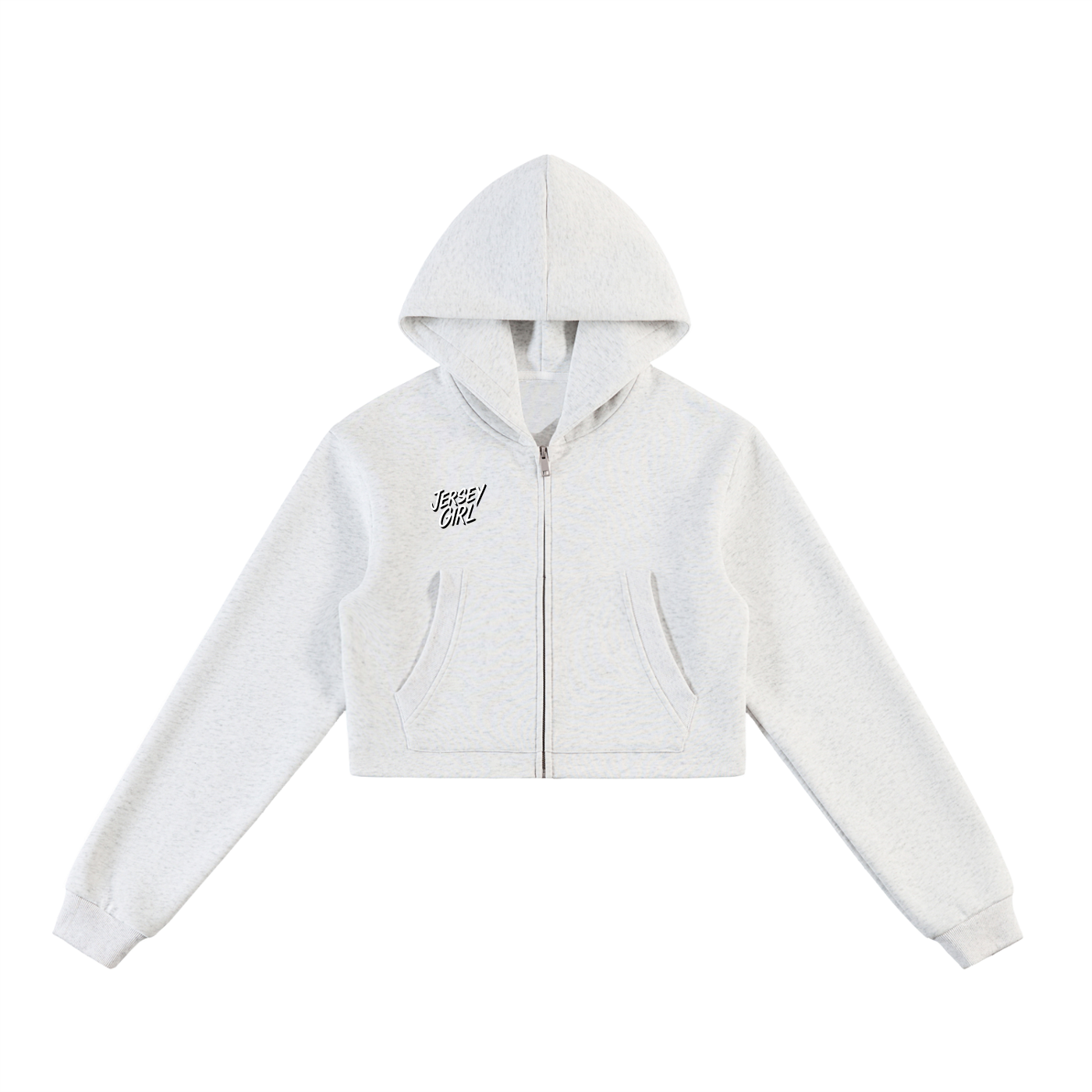 Essential Cropped Zip-Up Hoodie
