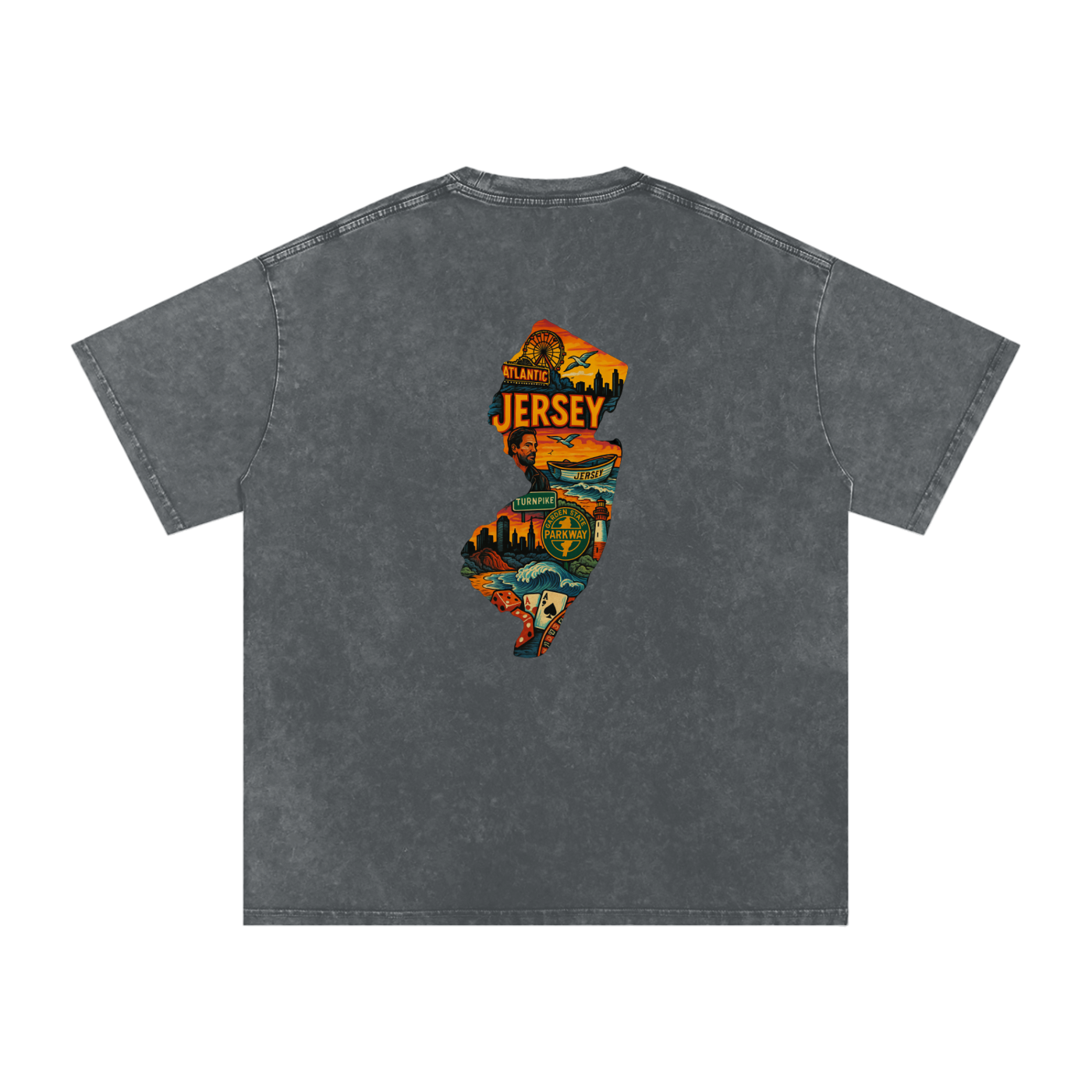 Snow Washed Oversized Cotton T-Shirt