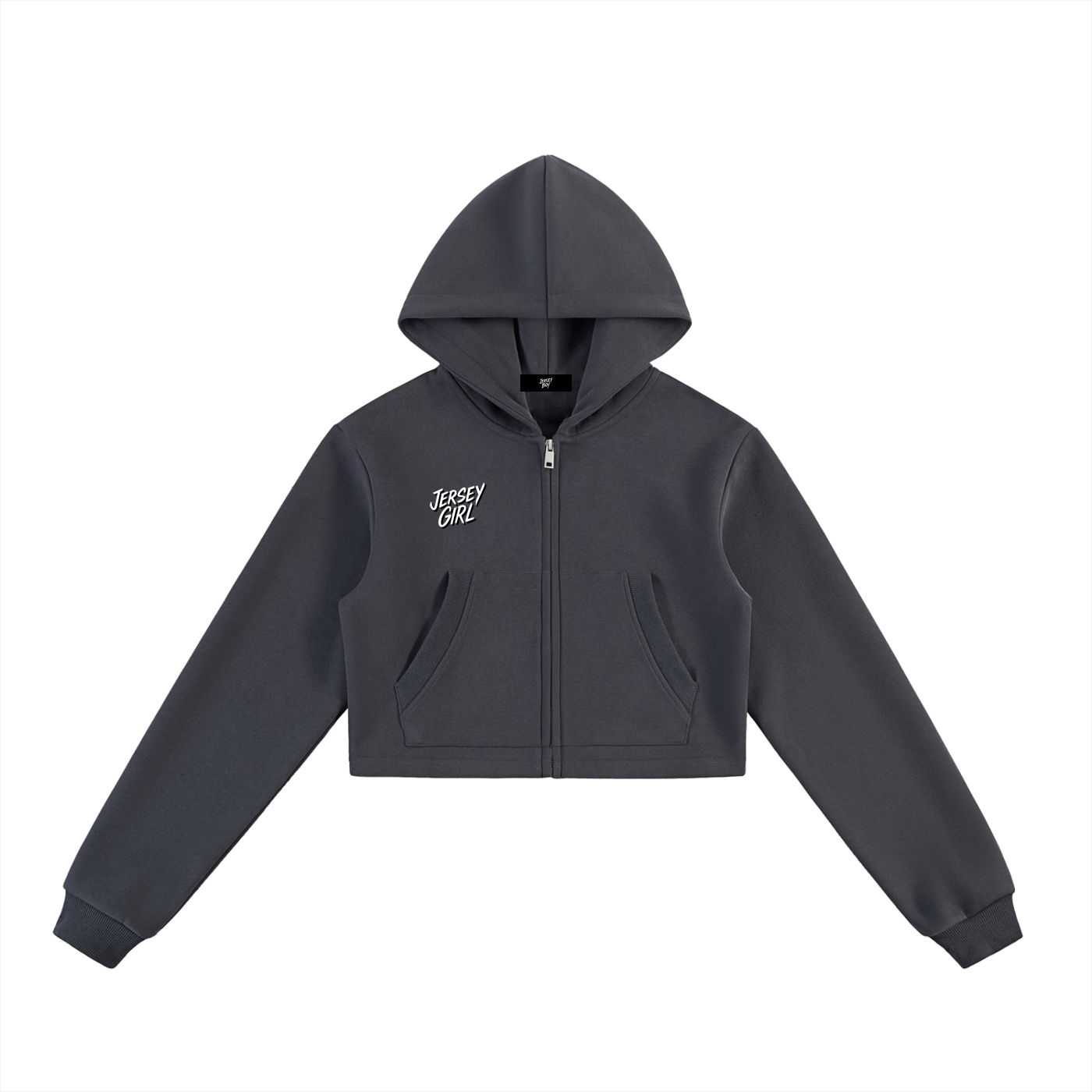 Essential Cropped Zip-Up Hoodie