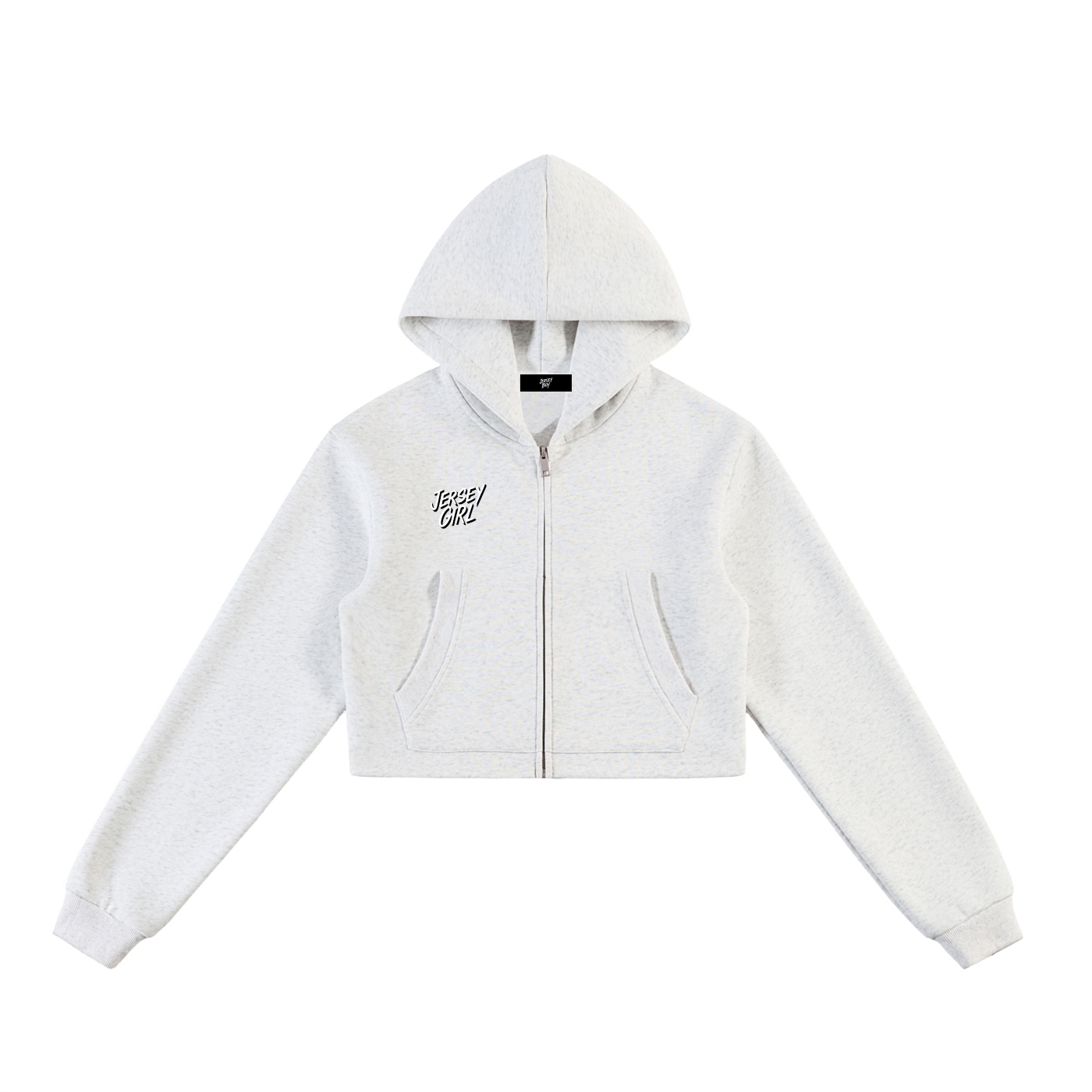 Essential Cropped Zip-Up Hoodie