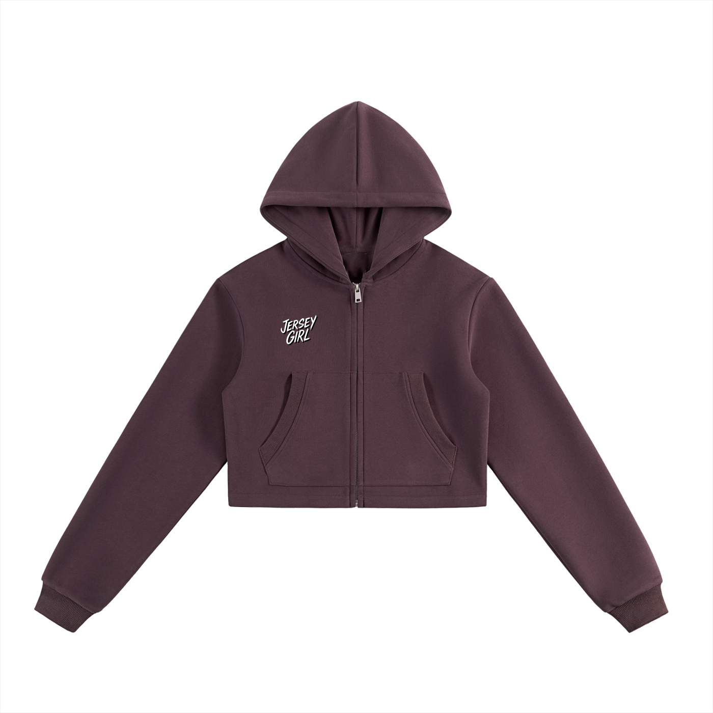 Essential Cropped Zip-Up Hoodie