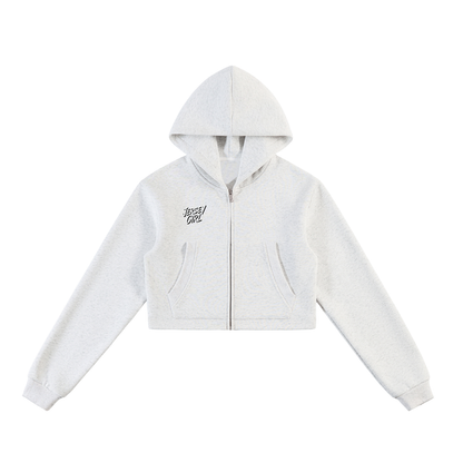 Essential Cropped Zip-Up Hoodie