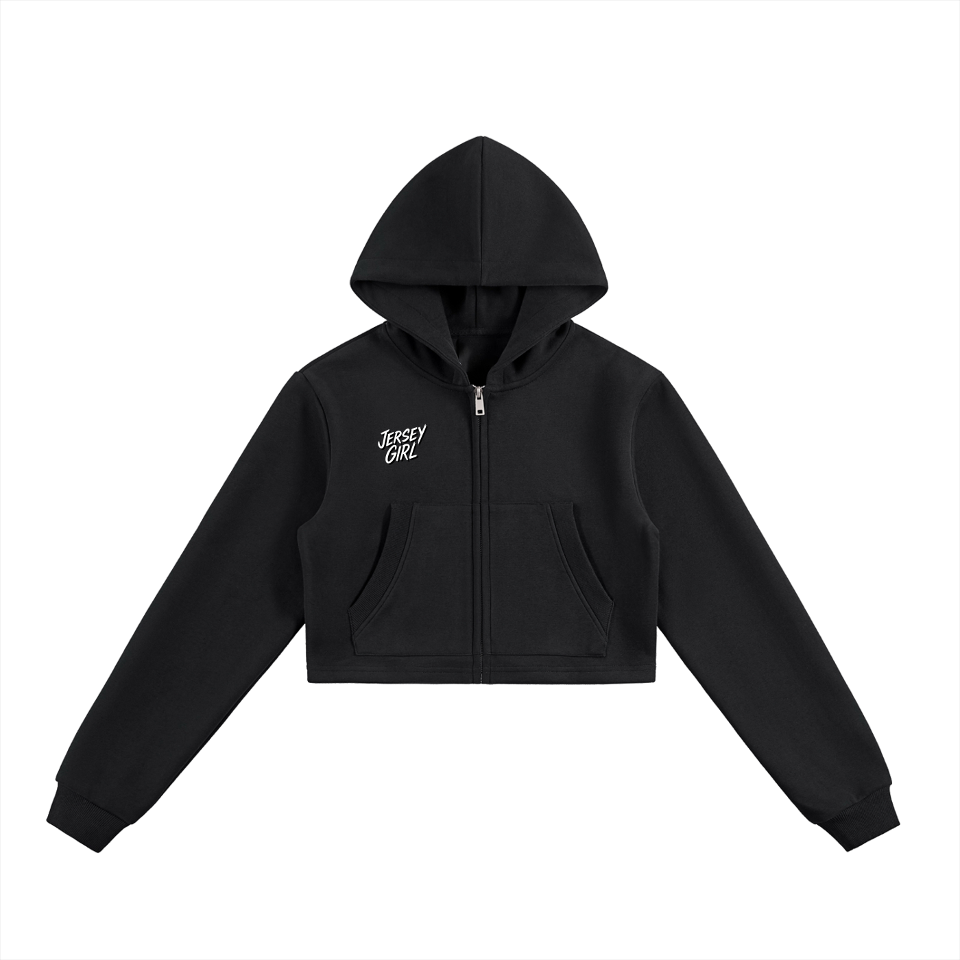 Essential Cropped Zip-Up Hoodie