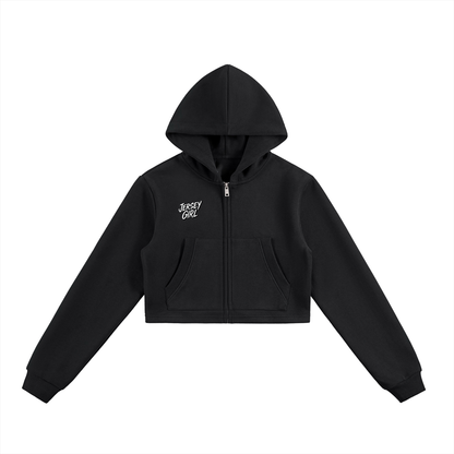 Essential Cropped Zip-Up Hoodie