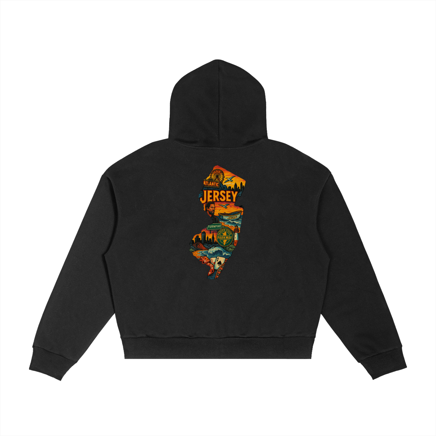 Contrast Plaid Boxy Zip Hoodie