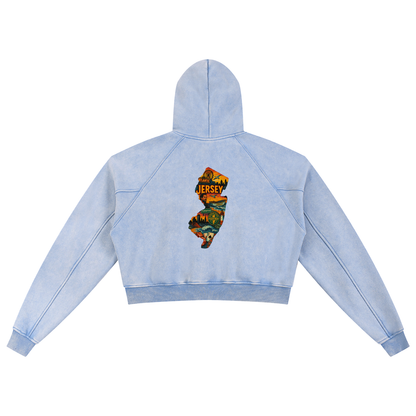 Snow Washed Cropped Hoodie